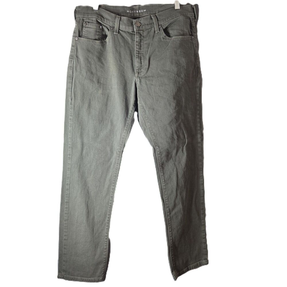 Mott & Bow Men's 33x30 Slim Jeans Dark Forest Green Stretch Pants